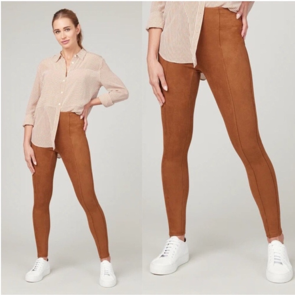 Spanx Faux Suede Leggings Rich Caramel